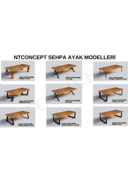 Sui V Ayak Masif Ahşap Sehpa