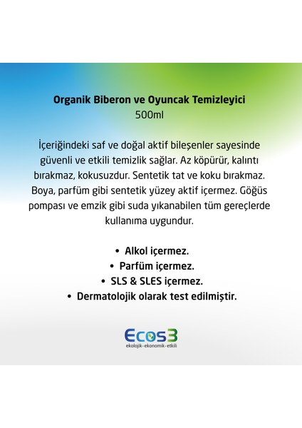 Biberon, Oyuncak ve Emzik Temizleyici, Organik & Vegan Sertifikalı, Kokusuz, Fosfatsız, 500ml modelleri