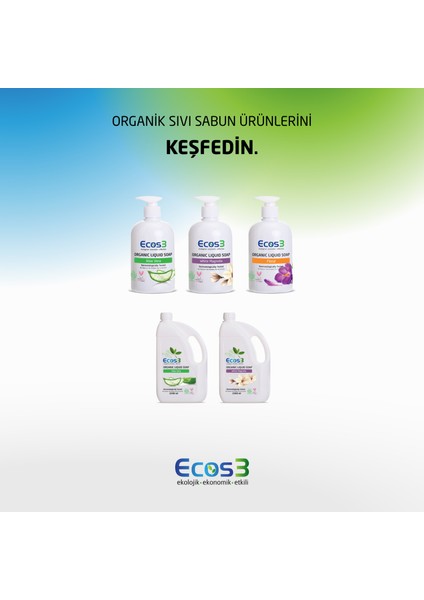 Sıvı Sabun, Organik & Vegan Sertifikalı, Ekolojik, Hipoalerjenik, Aloe Vera, 2500ml