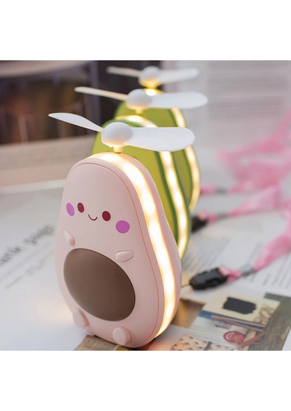 Pembe 3in1 Sevimli Piggy Mini Meyve Kozmetik Ayna Kompakt Taşınabilir Cep Makyaj Aynaları Soğutma Fanı Işık El USB Şarj Edilebilir (Yurt Dışından)