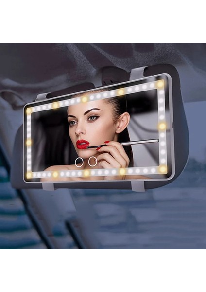 3 Işık Modlu Beyaz Makyaj Aynası Araba Güneşlik Makyaj Aynası Kozmetik Ayna Şarj Edilebilir Kozmetik Ayna 60 LED Kısılabilir (Yurt Dışından) modelleri