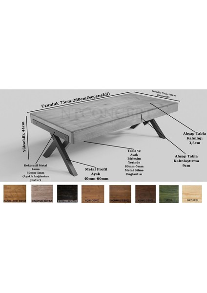 Ntconcept Doi V Ayak Masif Ahşap Sehpa
