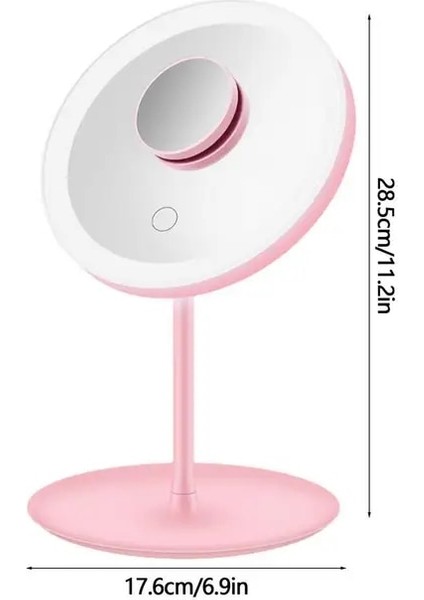Pembe Işıklı Makyaj Aynası Işıklı Vanity LED Ayna 3 Renk Kısılabilir USB Şarj Edilebilir LED Makyaj Aynası Kadınlar Için Dokunmatik Ekran ile (Yurt Dışından)