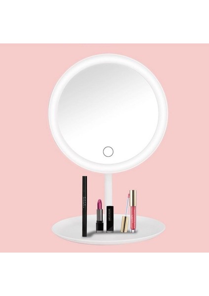 Pembe Işıklı Makyaj Aynası Işıklı Vanity LED Ayna 3 Renk Kısılabilir USB Şarj Edilebilir LED Makyaj Aynası Kadınlar Için Dokunmatik Ekran ile (Yurt Dışından) fırsatları