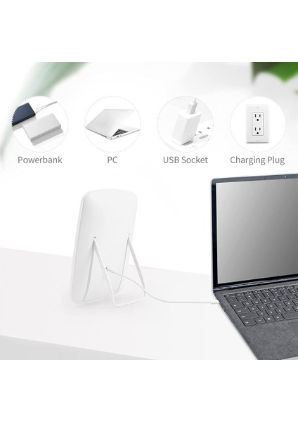 Pembe Set Makyaj Aynası Dokunmatik Ekran Makyaj Masası Aynası LED 3 Renk Işık ile USB Şarj Edilebilir Dokunmatik Ekran Kozmetik Ayna Seyahat Için Araçlar (Yurt Dışından)