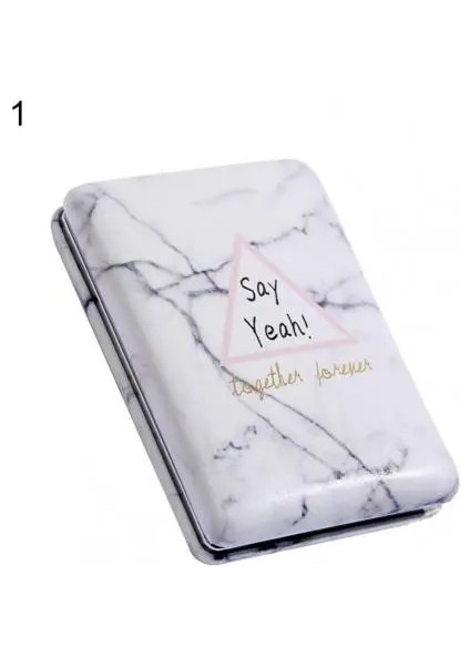 1 Makyaj Aynası Katlanır Şeffaf Cam Metal Suni Deri Ayna Seyahat Kozmetik Için (Yurt Dışından)