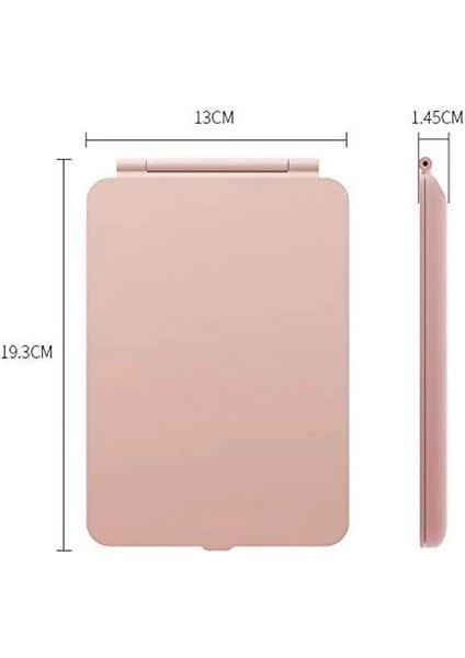 PINK-10X Büyüteç USB Şarj Katlanır Makyaj Aynası 10X Büyüteç Dokunmatik Ekran Giyinme Kozmetik Cam LED Işık Yatak Odası Güzellik Vanity Masa Aracı (Yurt Dışından)