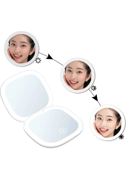 Çift Lamba Pembe Mini Kompakt LED Makyaj Aynası Işık 5x Büyütmeli Küçük Cep Taşınabilir Seyahat Pembe Siyah Katlanabilir Kozmetik Makyaj Aynaları (Yurt Dışından) fırsatları