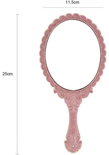 Pembe Kırmızı Retro Kolu Ayna Abs El Ayna Çiçek Kabartma Dışarı Çıkmak Için Iyi Kabartmalı Çiçek Makyaj Aynası (Yurt Dışından) fiyatları