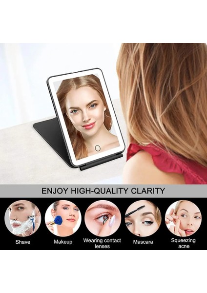 Gül Altın LED Makyaj Aynası Kademesiz Karartma 10X Büyütme Üç Renkli Işık USB Şarj Otomatik Kapanma Katlanabilir Makyaj Aynası (Yurt Dışından) fiyatları