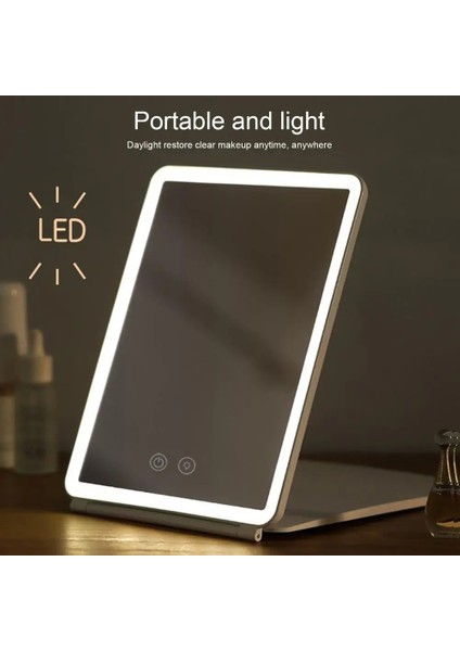 Gül Altın LED Makyaj Aynası Kademesiz Karartma 10X Büyütme Üç Renkli Işık USB Şarj Otomatik Kapanma Katlanabilir Makyaj Aynası (Yurt Dışından) indirimleri