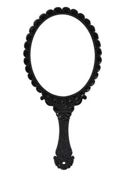 Siyah Retro Saplı Ayna Abs El Ayna Çiçek Kabartma Dışarı Çıkmak Için Iyi Kabartmalı Çiçek Makyaj Aynası (Yurt Dışından)