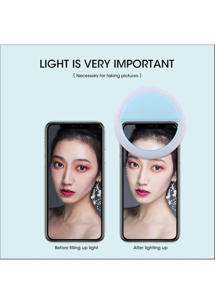 RK12-BLA Taşınabilir Selfie Flaş LED USB Şarj Dolgu Işığı Kamera Telefon Fotoğrafçılığı Halka Işık iPhone Akıllı Telefon Için Fotoğraf Artırıcı (Yurt Dışından) modelleri