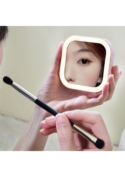 Sarı Ayna Katlanır Makyaj Aynası Ayarlanabilir Kademesiz Karartma LED Kendinden Işık Ayna USB Şarj Taşınabilir Seyahat Çok Fonksiyonlu Ayna (Yurt Dışından) fiyatları