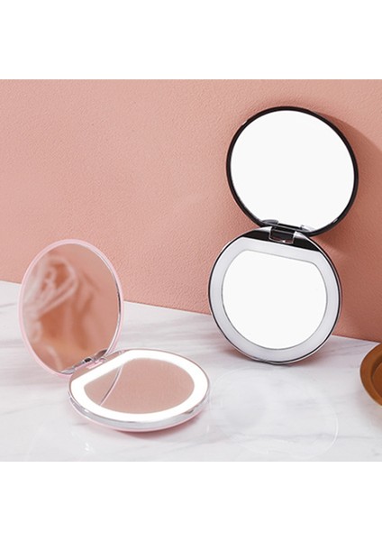 3x Mor 5 Renk 3x Büyüteç Işıklı Makyaj Aynası Işık Mini Yuvarlak Taşınabilir LED Makyaj Aynası Algılama USB Şarj Edilebilir Makyaj Aynası (Yurt Dışından)