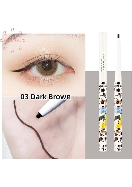03 Koyu Kahverengi Ultra-Ince Su Geçirmez Likit Eyeliner Kore Makyajı (Yurt Dışından)