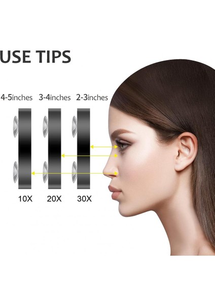 Siyah 10X Sakal Bakım Aynası Yuvarlak Küçük Makyaj Tıraş Aynası Seti 20/10X Vantuzlu Cımbız ile Büyüteç Ayna Banyo Için (Yurt Dışından) fiyatları
