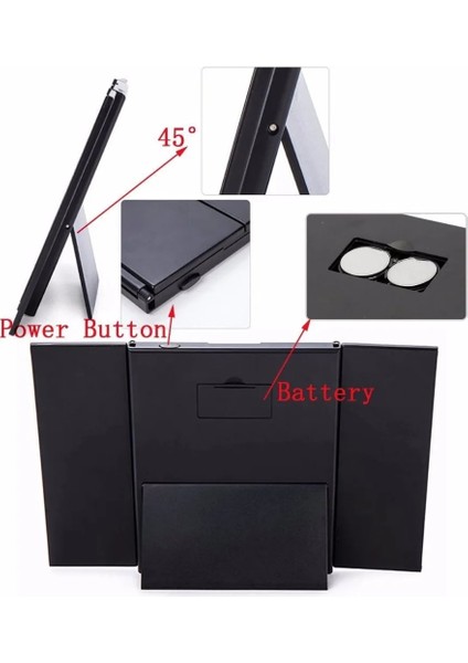 Beyaz Taşınabilir LED Işık Makyaj Aynası Vanity Işıkları Kompakt Makyaj Cep Aynaları Vanity Kozmetik El Katlanır LED Ayna Lambası (Yurt Dışından) fırsatları