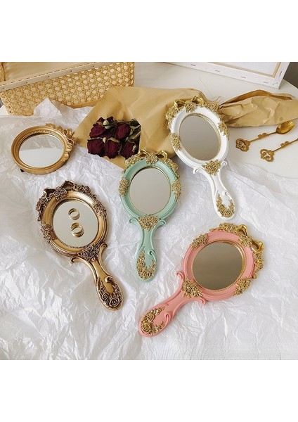 Pembe 1 Adet Dikdörtgen El Tutma Kozmetik Ayna Saplı Makyaj Aynası Sevimli Yaratıcı Ahşap Vintage El Aynaları Makyaj Makyaj Masası Aynası (Yurt Dışından) fiyatları
