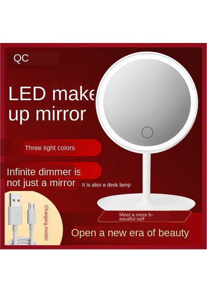 USB 3 Işık 2 LED Makyaj Aynası Işığı Dahil Masaüstü Ücretli Boy Aynası Kızlar Çevrimiçi Ünlü Taşınabilir Makyaj Aynası Lambası Kısılabilir (Yurt Dışından) fiyatları