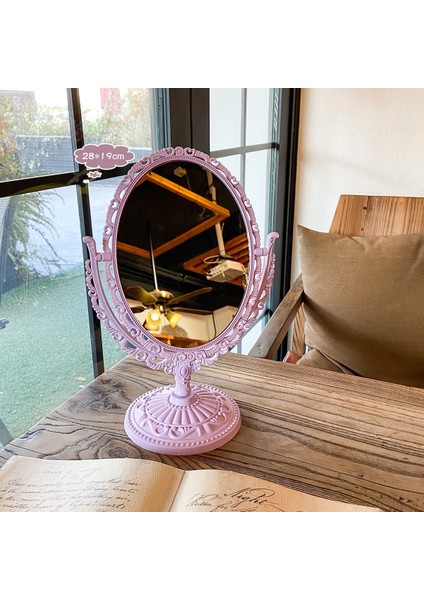 Mor-Avrupa Tarzı Retro Çift Taraflı Makyaj Aynası Güzel Kız Oval Prenses Kozmetik Ayna Yatak Odası Kalp Şeklinde Boy Aynası (Yurt Dışından) fırsatları