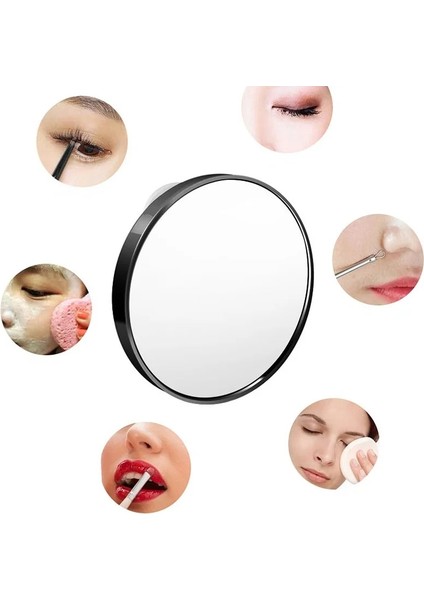 8.8 cm Çap 15X 15/10/5xportable Vanity Mini Cep Yuvarlak Makyaj Büyüteç Aynası Iki Vantuzlu Kompakt Kozmetik Ayna Aracı (Yurt Dışından) modelleri