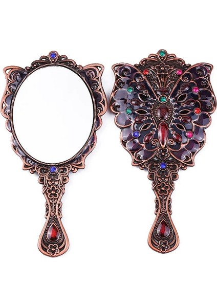Kalay Metal Makyaj Aynası Tarak Hediye Kutusu ile Ambalaj Rusya Vintage Kelebek Oyma Kadın Hediye Taklidi Ayna Tarak Seti Taşınabilir (Yurt Dışından) fiyatları