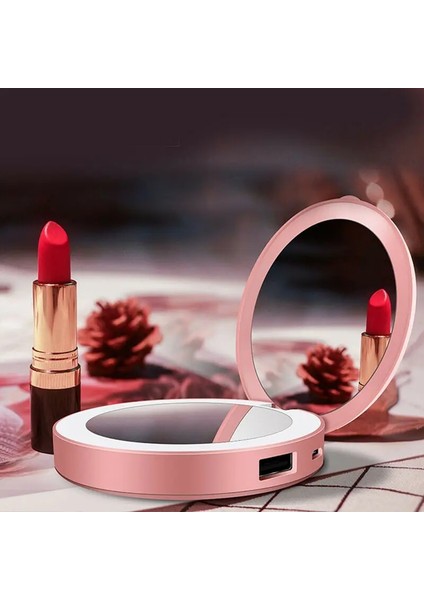 1 Adet Pembe LED 5x Büyüteç Katlanır Cep Aynası Kozmetik Kompakt Işıkları Lambaları ile Cep Telefonu Için Taşınabilir Makyaj Şarjı (Yurt Dışından) modelleri