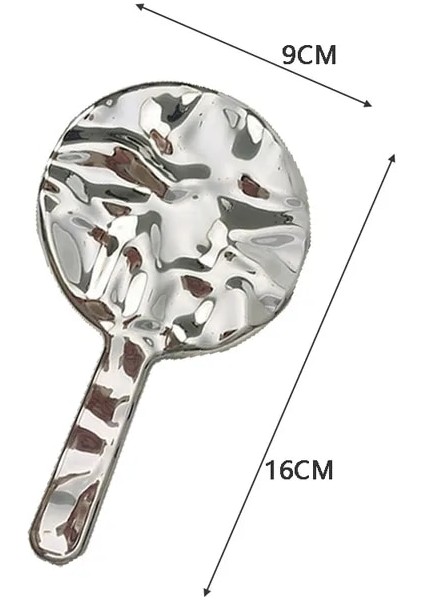 Hiçbir Desen Yuvarlak Ins Sıvı Şekil Kare Ayna Mini El Masaüstü Kozmetik Makyaj Aynası Seyahat Metalik Taşınabilir Güzellik Aynası Çanta Için (Yurt Dışından)