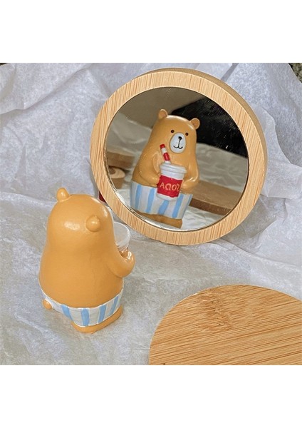 B 1 Adet Saf Ahşap Taşınabilir Ayna Mini Küçük Makyaj Aynası Kadın El Güzellik Makyaj Aynası Küçük Yuvarlak Aynalar (Yurt Dışından) modelleri