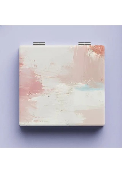 B Mini Katlanır Makyaj Aynası Pu Çift Taraflı Kalp Desenli Kozmetik Ayna Taşınabilir El Cep Meydanı Yüksek Çözünürlüklü Ayna (Yurt Dışından)