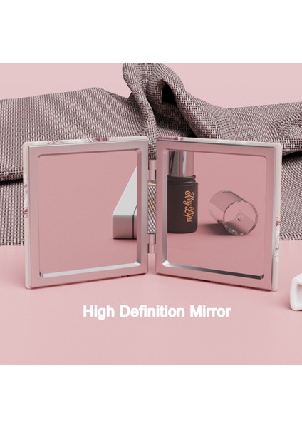 B Mini Katlanır Makyaj Aynası Pu Çift Taraflı Kalp Desenli Kozmetik Ayna Taşınabilir El Cep Meydanı Yüksek Çözünürlüklü Ayna (Yurt Dışından) modelleri