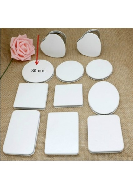 Dairesel 80MM 1 Adet Tüm Beyaz Çift Taraflı Ayna Katlanabilir Cep Aynalar Için Makyaj Dairesel Kare Kalp Kadın Kızlar Güzellik Kozmetik Aynalar (Yurt Dışından)