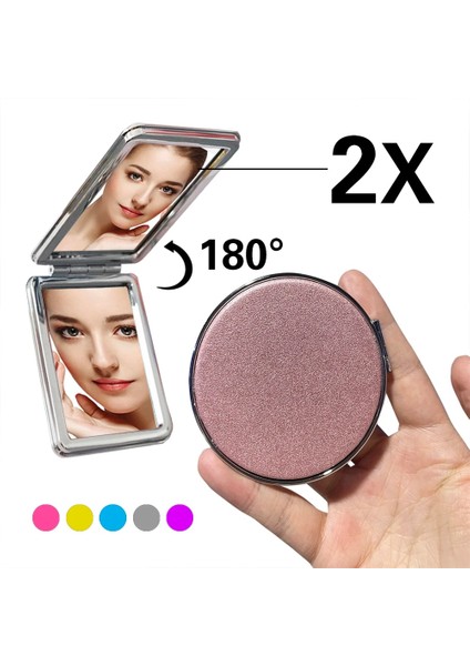 Xz Yuvarlak Mor Mini Sevimli Kompakt Ayna Makyaj Araçları Pembe Büyüteç El Yuvarlak Taşınabilir Petit Seyahat Katlanabilir Cep Kozmetik Espejo Hediye (Yurt Dışından) fiyatları
