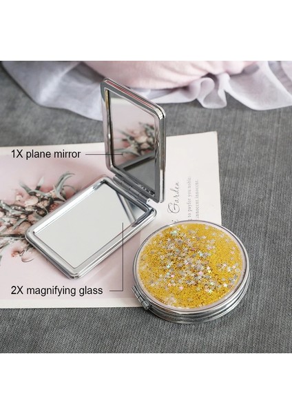 Xz Yuvarlak Mor Mini Sevimli Kompakt Ayna Makyaj Araçları Pembe Büyüteç El Yuvarlak Taşınabilir Petit Seyahat Katlanabilir Cep Kozmetik Espejo Hediye (Yurt Dışından) fırsatları