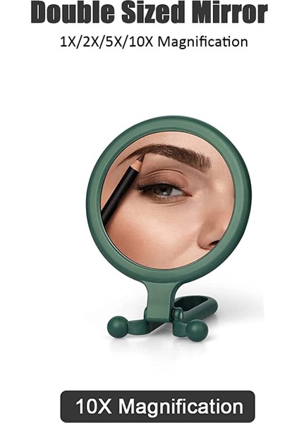 Şerit 5x 2/5/10X Büyüteç El Aynası Çift Taraflı Büyütme Süper Net Makyaj Aynası Kompakt Taşınabilir Seyahat Kolu Ayna (Yurt Dışından) indirimleri
