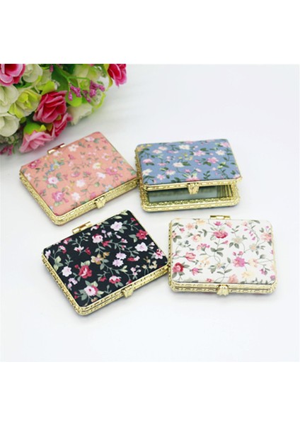 Black-C Vintage Katlanabilir Makyaj Aynası Mini Kalp Yuvarlak Makyaj Makyaj Aynası Taşınabilir El Aynaları Kompakt Ayna Cep Kozmetik Ayna (Yurt Dışından)