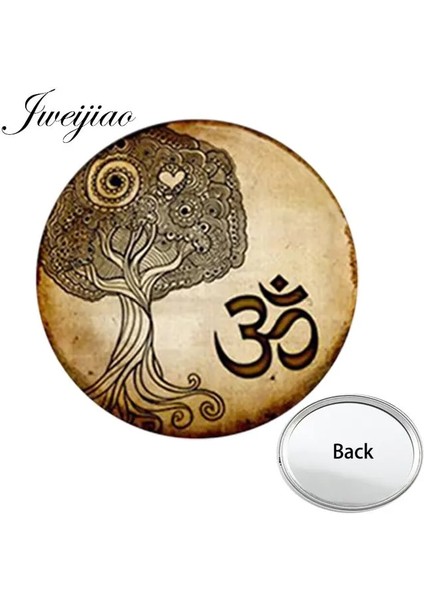 D921 Youhaken Bakır Yaprak Ağacı Bitki Fotoğraf Bir Tarafı Mini Cep Aynası Aşk Çevre Makyaj Vanity El Seyahat Çanta Ayna (Yurt Dışından)