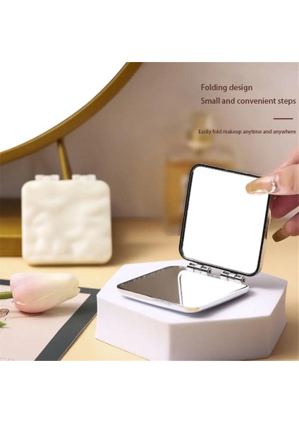01 Kapaklı Ayna 1 Adet Elektroliz Kare Ayna Taşınabilir Katlanır Ayna Küçük Çift Taraflı Miroir Kozmetik Aracı Makyaj Aracı (Yurt Dışından) modelleri