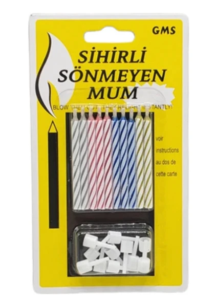 Doğum Günü Mumu Sönmeyen Şaka Mumu Üfleyince Sönmeyen Tekrar  Yanan  Şaka Mum