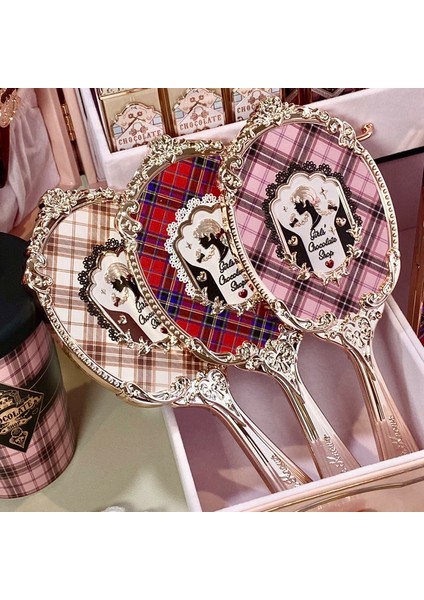 D Çiçek Bilir Çilek Rokoko Dudak Sır El Aynası Makyaj Aracı Taşınabilir Küçük Ayna Taşıma Kolu Ayna (Yurt Dışından) modelleri