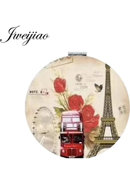 FU73 Youhaken Eyfel Kulesi Katlanır Makyaj Aynası Mini 1x/2x Büyüteç Taşınabilir Yeşil Sanat Fotoğraf Yuvarlak Kompakt Aynalar (Yurt Dışından)