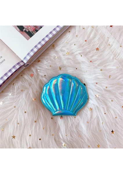 Pembe Lazer Kabuk Glitter 2-Yüz Makyaj Aynası 2x Büyüteç Aynalar Taşınabilir Sevimli Çift Taraflı Katlanır Cep Makyaj Cilt Bakımı Araçları (Yurt Dışından) fırsatları