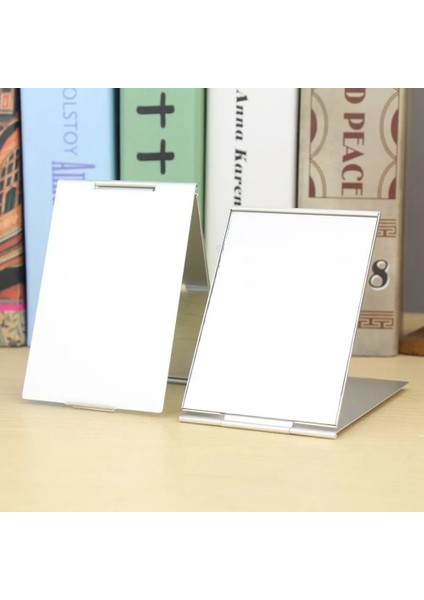 115 80MM Alüminyum Katlanır Ayna Mini Taşınabilir Makyaj Aynası El Ayakta Küçük Ayna Vanity Katlanabilir Kompakt Cep Kozmetik Araçları (Yurt Dışından)