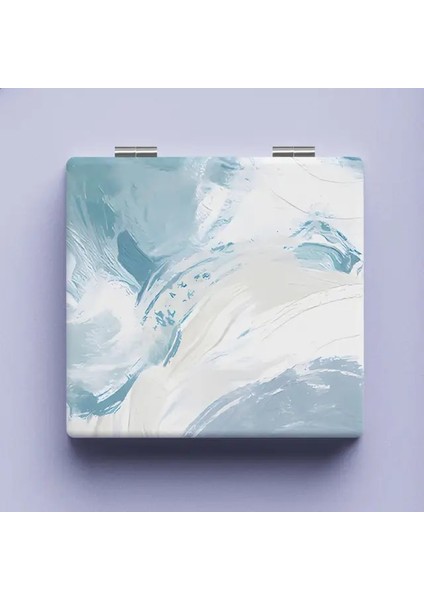 Mini Katlanır Makyaj Aynası Pu Çift Taraflı Kalp Desenli Kozmetik Ayna Taşınabilir El Cep Meydanı Yüksek Çözünürlüklü Ayna (Yurt Dışından)