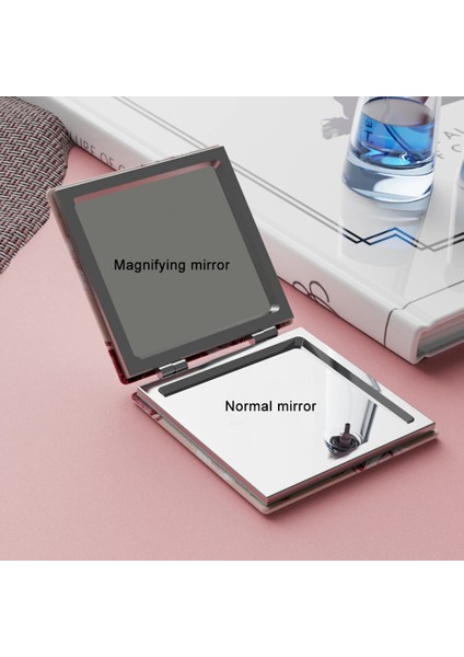 Mini Katlanır Makyaj Aynası Pu Çift Taraflı Kalp Desenli Kozmetik Ayna Taşınabilir El Cep Meydanı Yüksek Çözünürlüklü Ayna (Yurt Dışından) indirimleri
