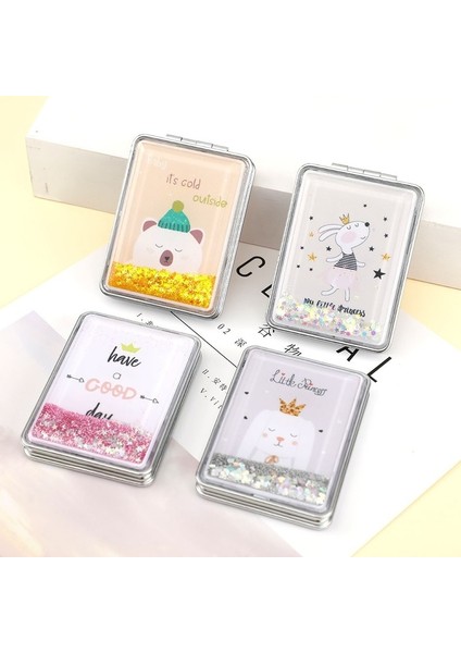 1 Quicksand Makyaj Kare Ayna Sevimli Kız Karikatür Çift Taraflı Ayna Taşınabilir Makyaj Aynası Ev Dekorasyon Aksesuarları (Yurt Dışından) fiyatları