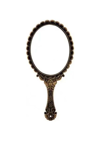 Antik Pirinç Mini El Aynası Taşınabilir Vintage Ayna Makyaj Aynası Eski Moda Abs Rahat Oval Yuvarlak Kozmetik Kolu ile Hediye Için (Yurt Dışından)