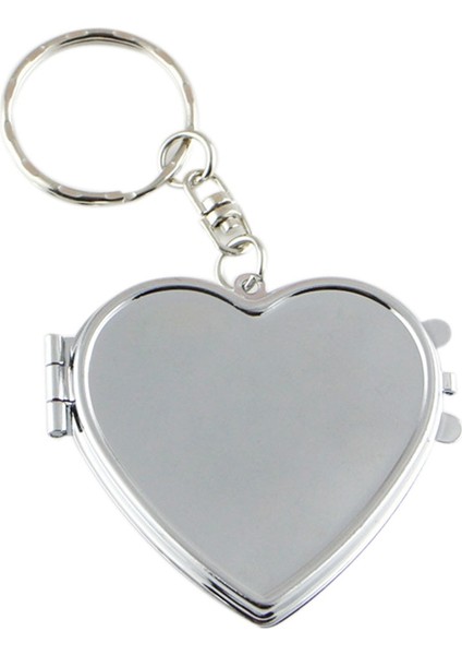 01 Yuvarlak Kalp Oval Kare Şekli Çift Taraflı Kozmetik Ayna Metal Katlanır Anahtarlık Makyaj Mini Ayna (Yurt Dışından) fırsatları