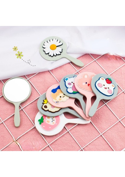 Çilek Kore Sevimli Mini Makyaj Aynaları Taşınabilir El Cep El Aynası Çilek Ayı Gökkuşağı Makyaj Vanity Kompakt Minik Ayna (Yurt Dışından) fırsatları